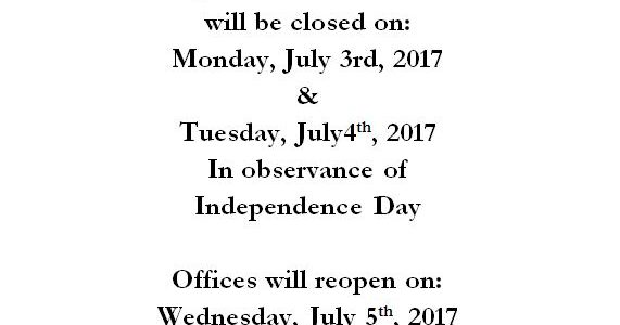 Village Offices Closed: 7/3 – 7/4 Village Offices Closed: 7/3 – 7/4